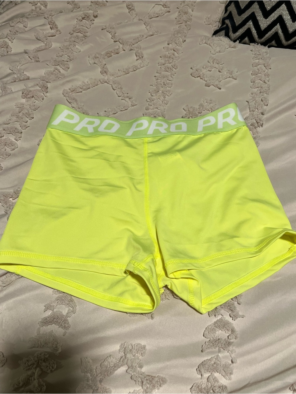 Neon Yellow Pro-Waist Bike Shorts- Small